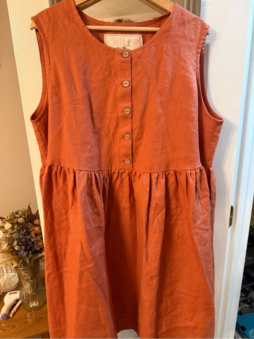 notPERFECTLINEN Sleeveless midi MAMA linen dress